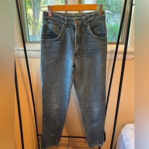 Vintage Corniche Classic Blue Striped Women's Straight Leg Jeans Sz 5/6